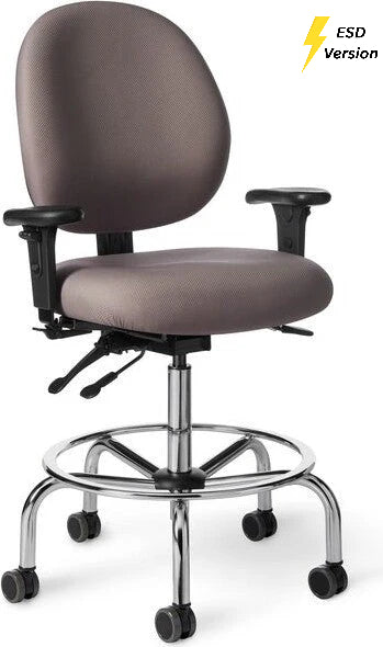 OM Seating - EFCLS57D-2 - Office Master Electrostatic Discharge ESD Healthcare Lab Stool (Fabric)