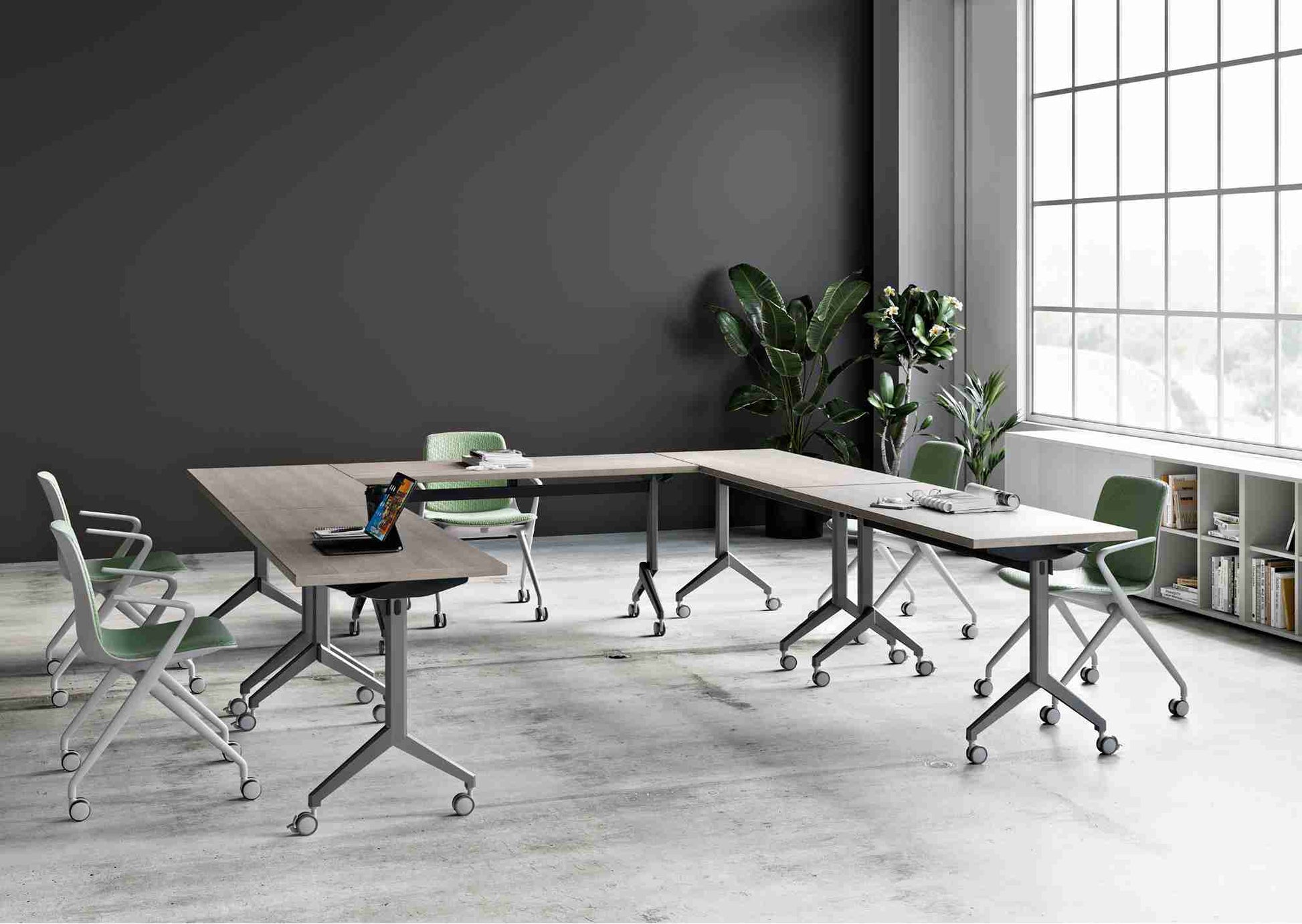 Special T - oneDCAL-2448-16 - Special T Caliber Rectangular Flip & Nest Training Room Table