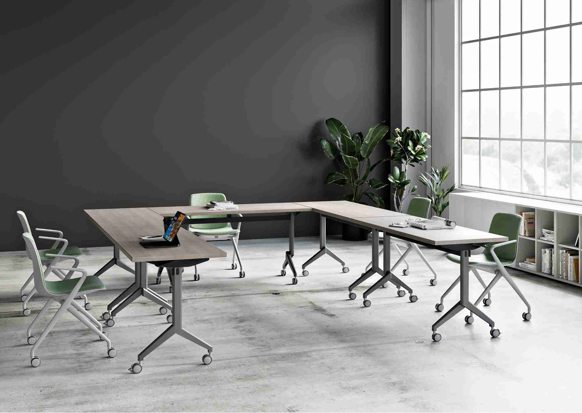 Special T - oneDCAL-2448-16 - Special T Caliber Rectangular Flip & Nest Training Room Table