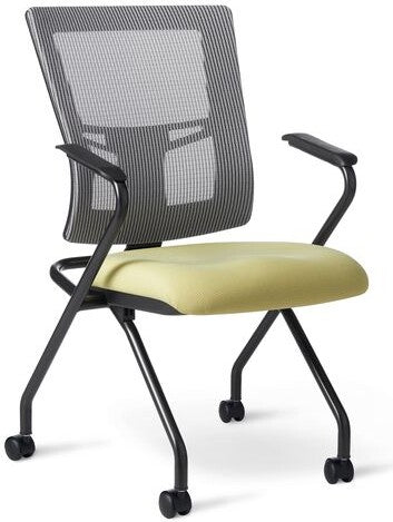 OM Seating - AF570N - Office Master Affirm Mid Back Ergonomic Office Guest Chair with Fixed Arms