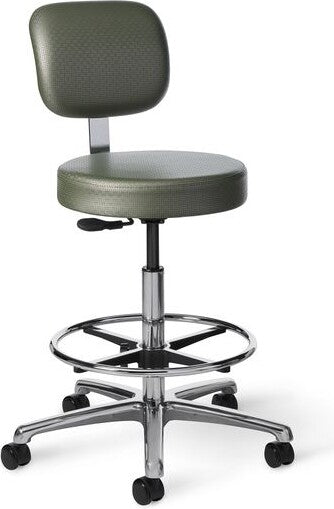OM Seating - CL23-2 - Office Master Exam Room Stool with Back Rest and Footring