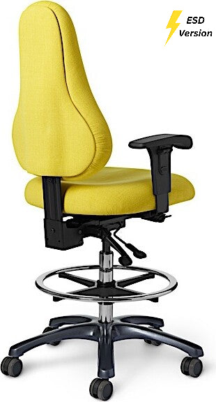 OM Seating - EFDB56-3 - Office Master Electrostatic Discharge ESD Ergonomic Lab Stool (Fabric)