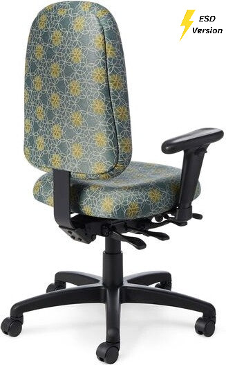 OM Seating - EV77-3 - Office Master Electrostatic Discharge ESD High Back Ergonomic Chair (Vinyl)