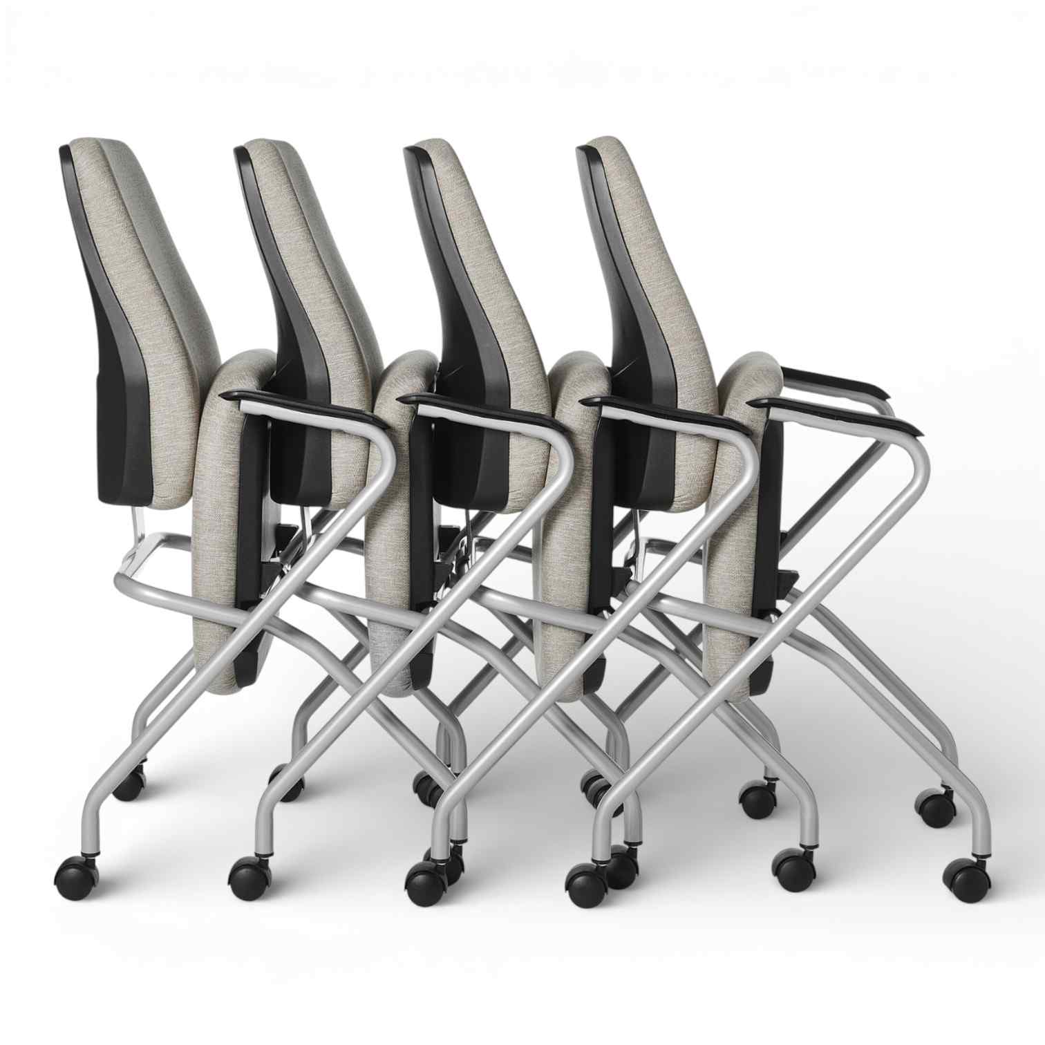 OM Seating - AF470N-4 - Office Master Affirm Fixed Arms Cushioned Back Ergonomic Side Chair