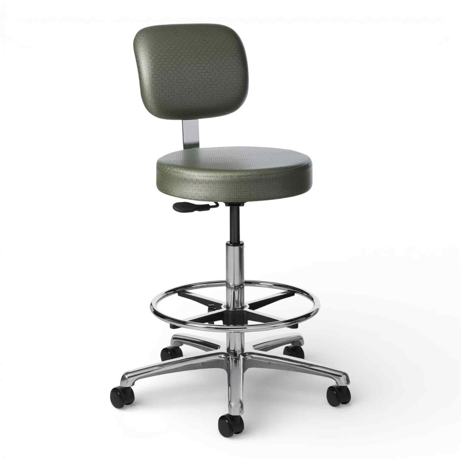 OM Seating - CL23-2 - Office Master Exam Room Stool with Back Rest and Footring