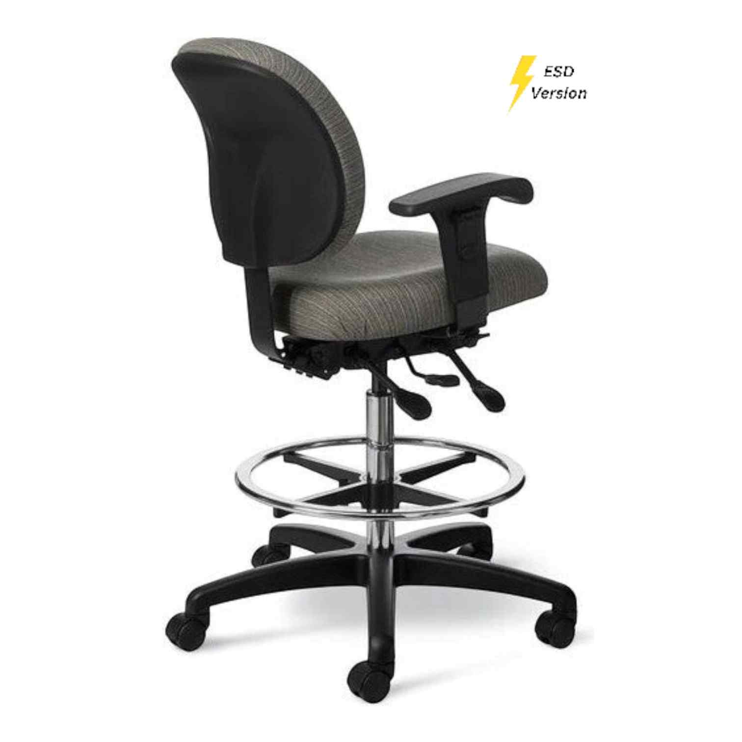 OM Seating - EF45-3 - Office Master Electrostatic Discharge ESD Healthcare Lab Stool (Fabric)