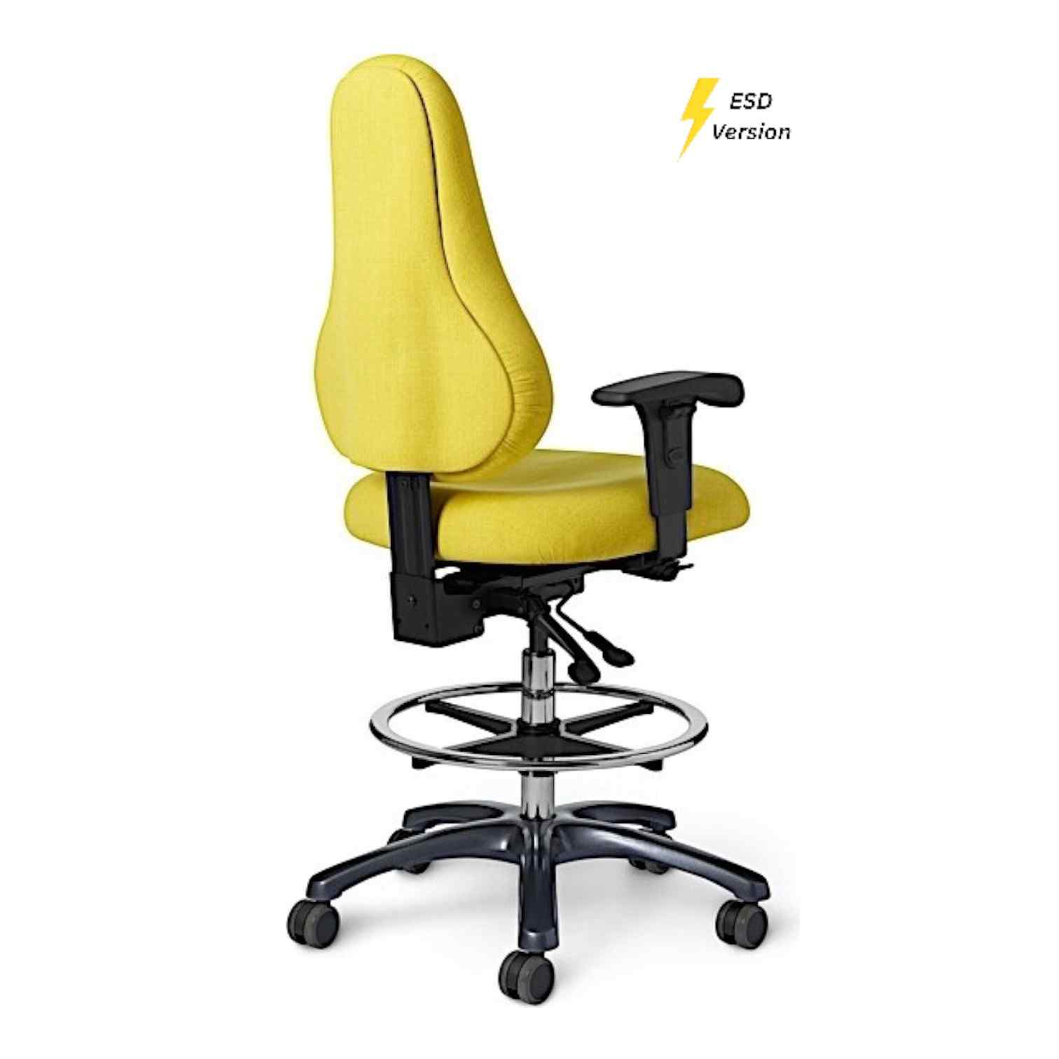 OM Seating - EFDB56-3 - Office Master Electrostatic Discharge ESD Ergonomic Lab Stool (Fabric)