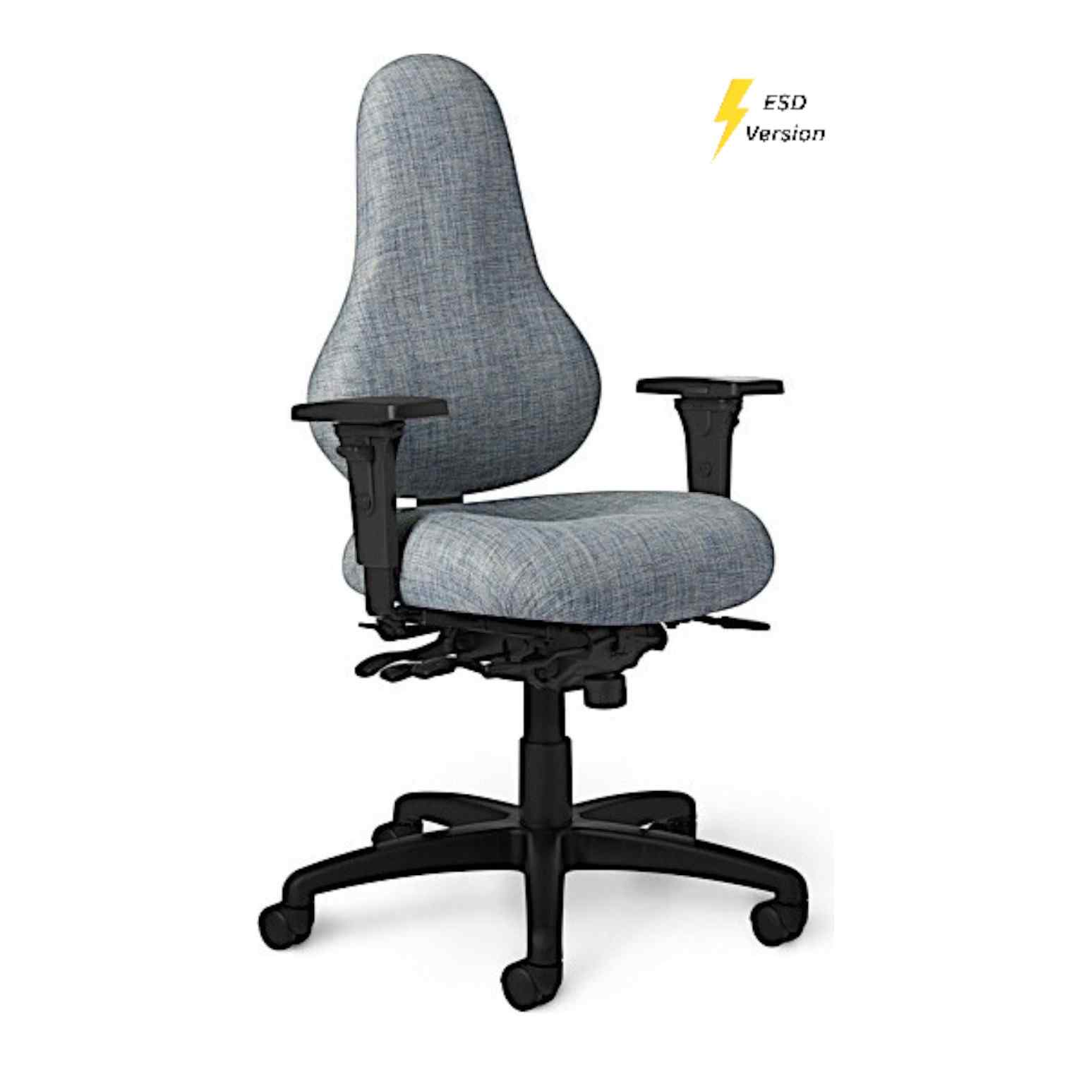 OM Seating - EFDB74-2 - Office Master Electrostatic Discharge ESD Multi Function Ergonomic Chair (Fabric)