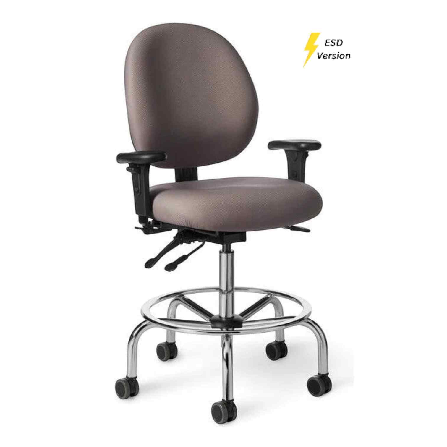 OM Seating - EVCLS57D-2 - Office Master Electrostatic Discharge ESD Healthcare Lab Stool (Vinyl)