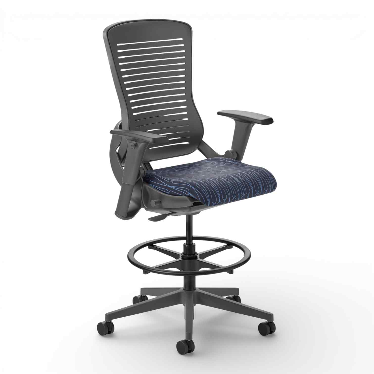 OM Seating - OM5-EX-TS-2 - Office Master Ergonomic Self Weighing Executive Stool With Footring