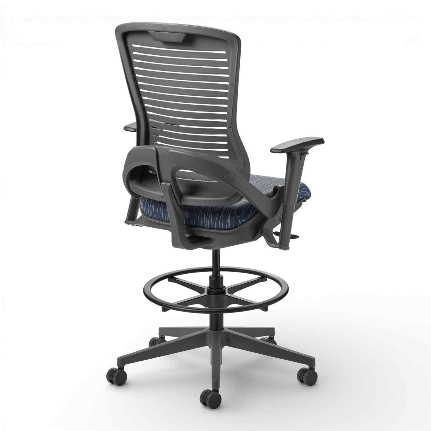 OM Seating - OM5-EX-TS-3 - Office Master Ergonomic Self Weighing Executive Stool With Footring