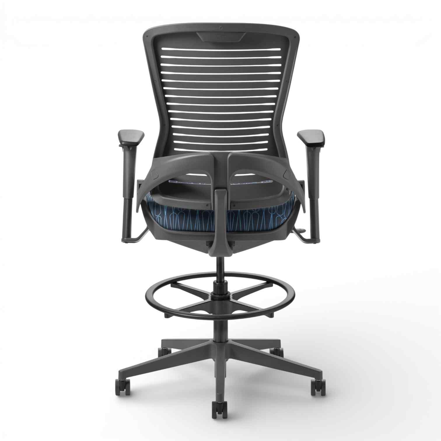 OM Seating - OM5-EX-TS-4 - Office Master Ergonomic Self Weighing Executive Stool With Footring