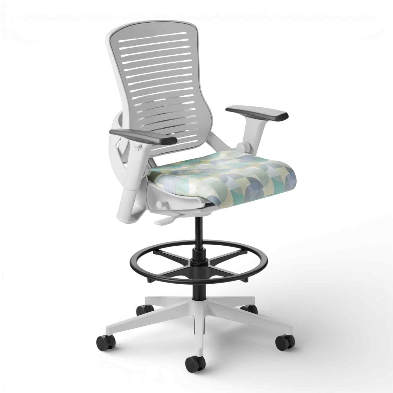 OM Seating - OM5-TS-2 - Office Master Ergonomic Self Weighing Task Stool With Footring