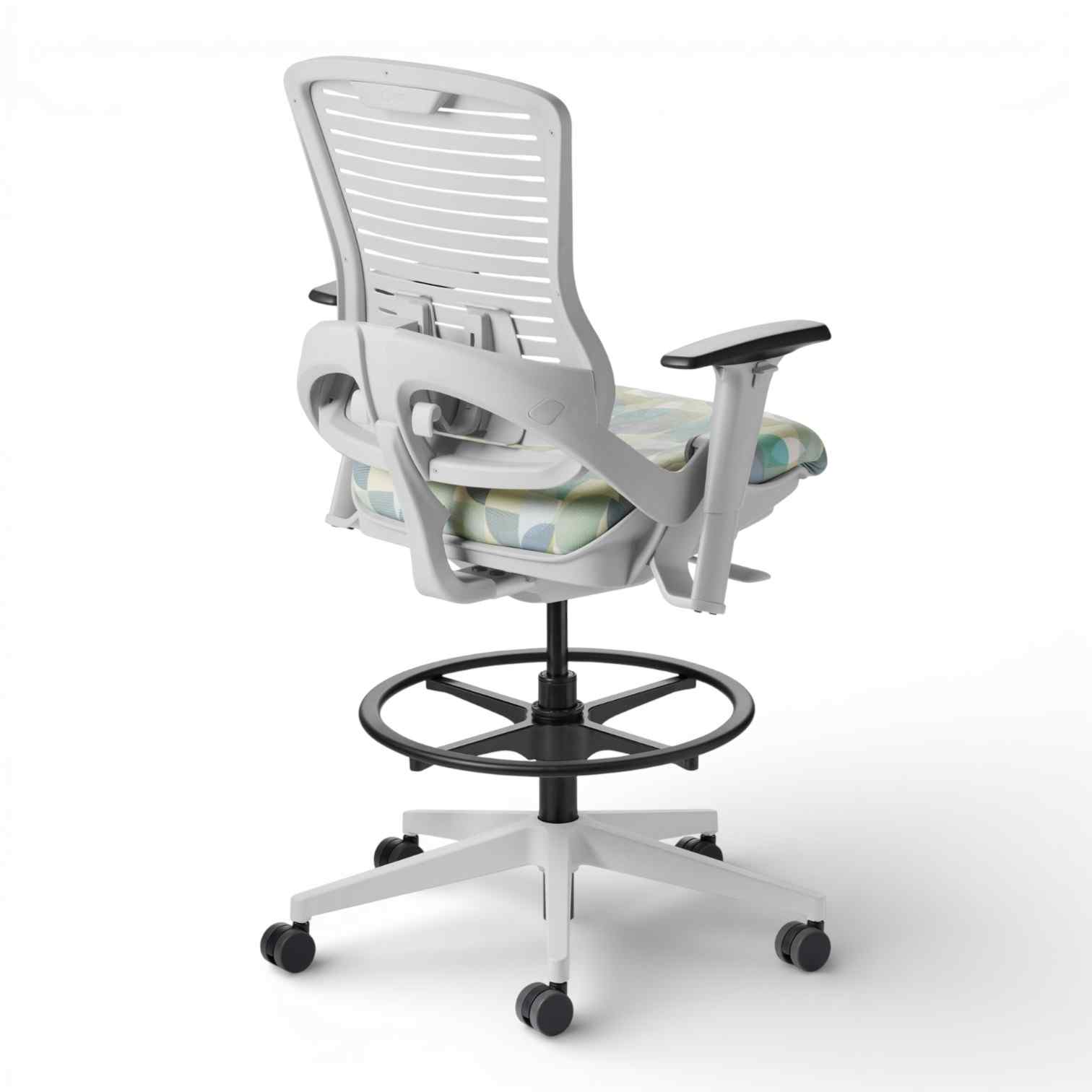 OM Seating - OM5-TS-3 - Office Master Ergonomic Self Weighing Task Stool With Footring