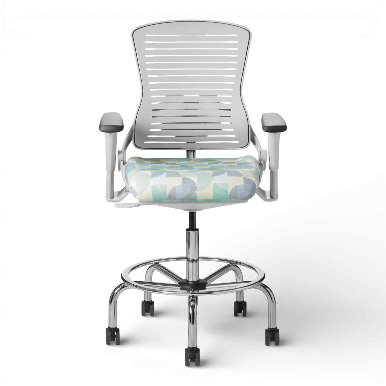 OM Seating - OM5-TS-5 - Office Master Ergonomic Self Weighing Task Stool With Footring