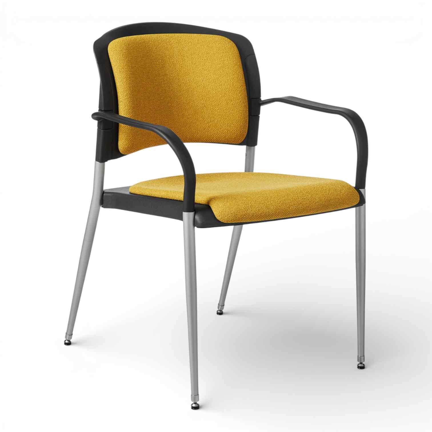 OM Seating - SG3B-2 - Office Master Cushioned Back Basic Stacking Chair with Arms