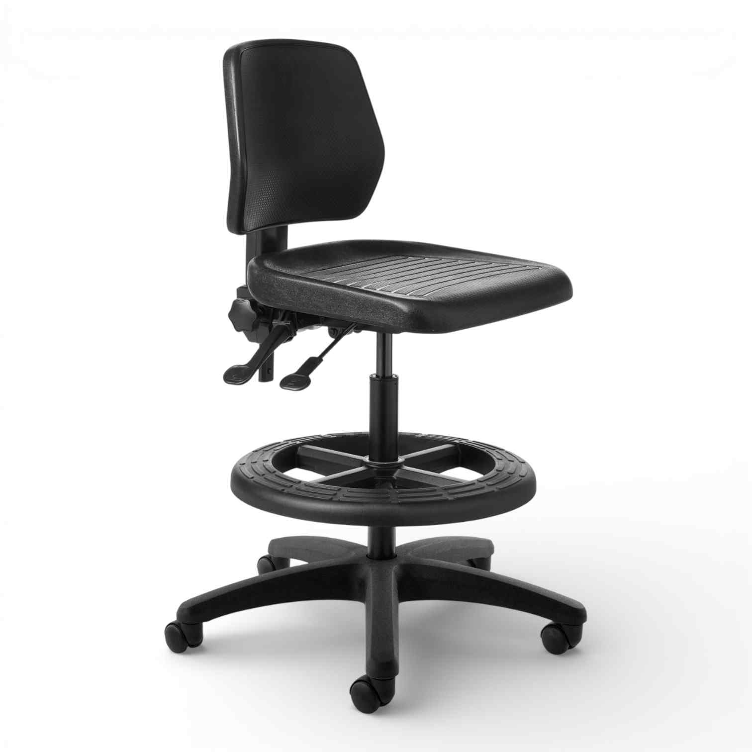 OM Seating - WS25-2 - Office Master Workstool Basic Bench Height with Backrest and Footring