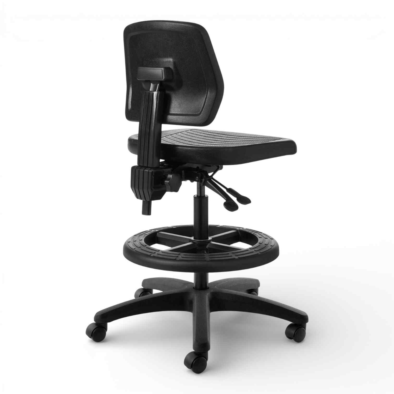 OM Seating - WS25-3 - Office Master Workstool Basic Bench Height with Backrest and Footring