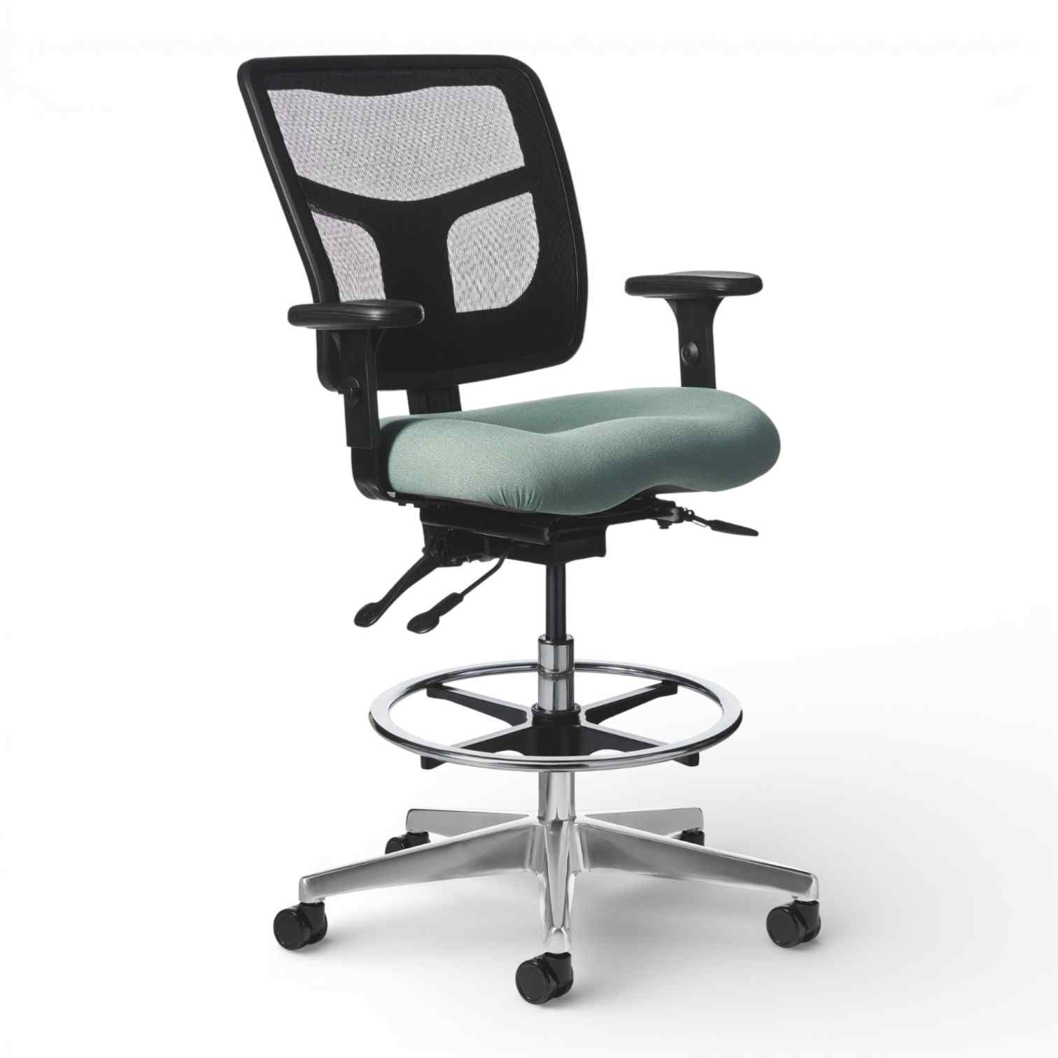 OM Seating - YS75-2 - Office Master Yes Deluxe High Stool with Footring