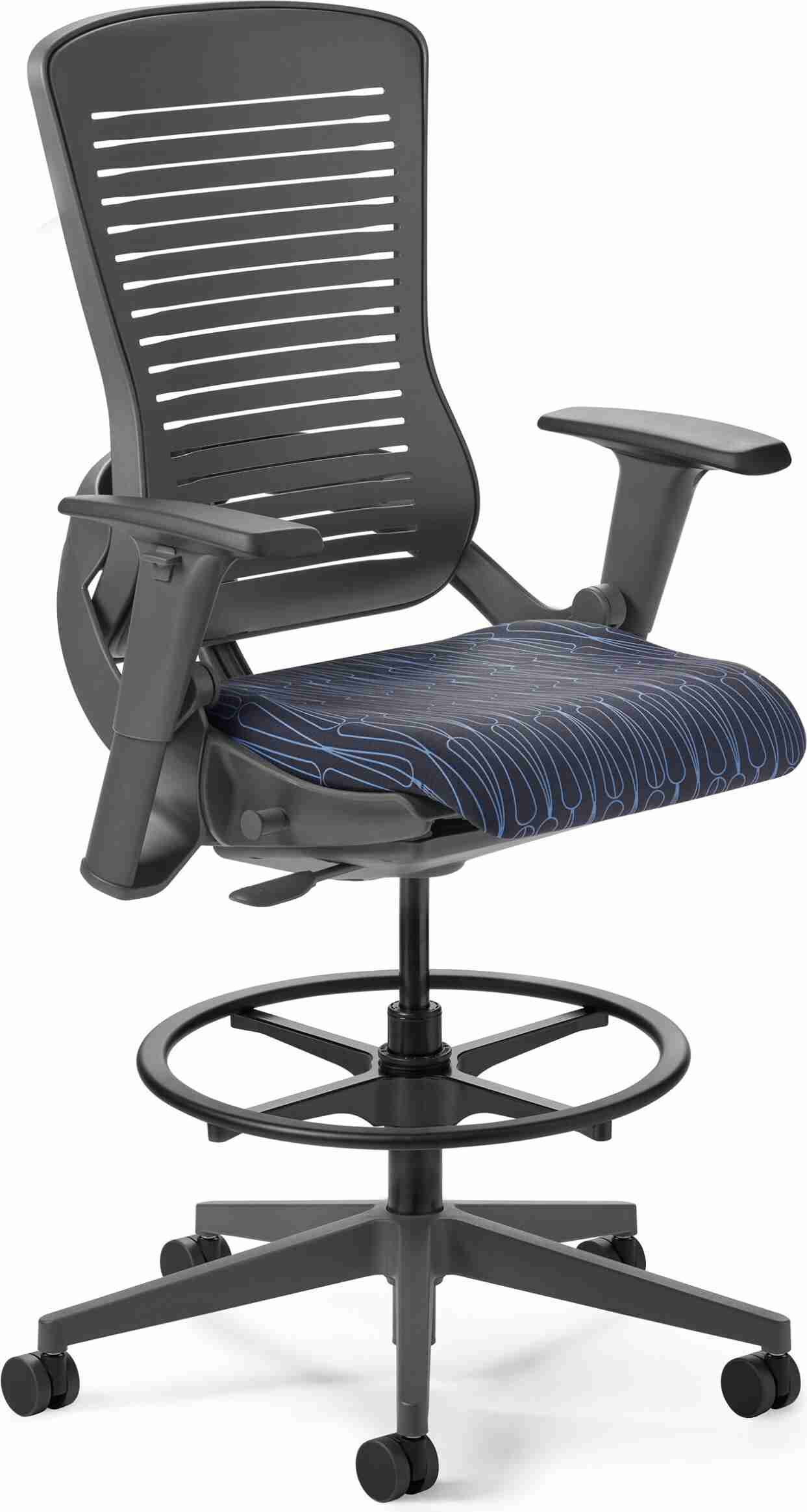 OM Seating - OM5-EX-TS-2 - Office Master Ergonomic Self Weighing Executive Stool With Footring