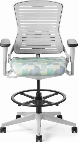 OfficeMaster Chairs - OM5-TS - Office Master Ergonomic Self Weighing Task Stool With Footring