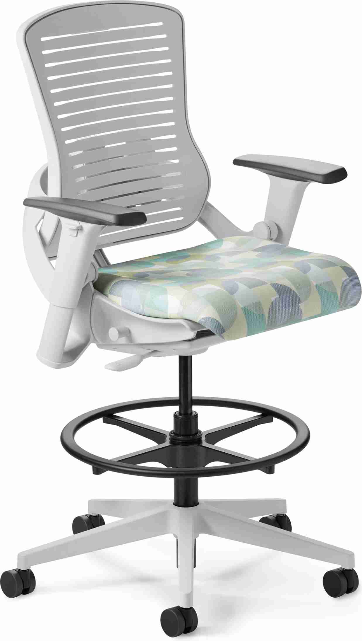 OM Seating - OM5-TS-2 - Office Master Ergonomic Self Weighing Task Stool With Footring