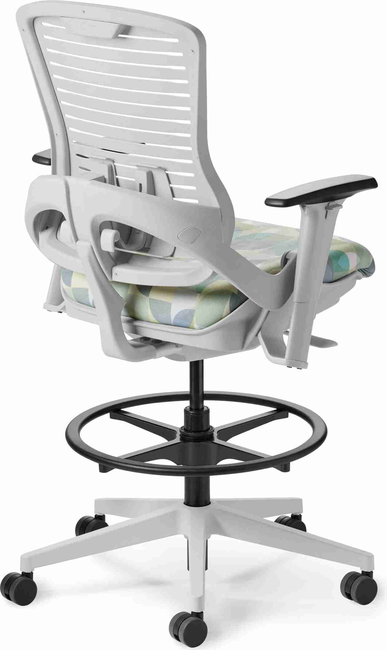 OM Seating - OM5-TS-3 - Office Master Ergonomic Self Weighing Task Stool With Footring