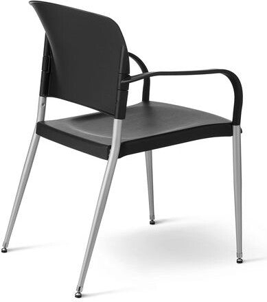 OM Seating - SG3A-3 - Office Master Contoured Poly Back Armless Stacking Chair