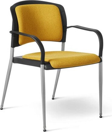 OM Seating - SG3B-2 - Office Master Cushioned Back Basic Stacking Chair with Arms