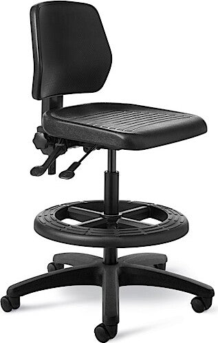 OM Seating - WS25-2 - Office Master Workstool Basic Bench Height with Backrest and Footring