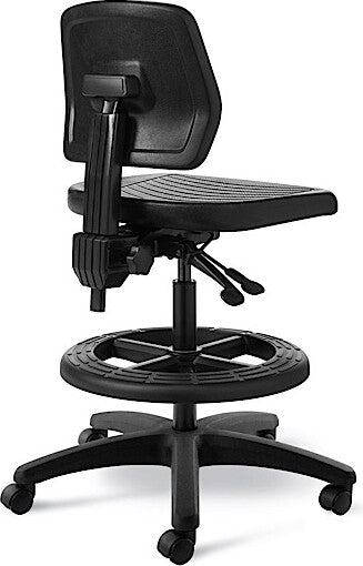 OM Seating - WS25-3 - Office Master Workstool Basic Bench Height with Backrest and Footring
