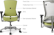 Load image into Gallery viewer, OfficeMaster Chairs - OM5-GXT-4 - Office Master Palladium Grey Extra-Tall Back Ergonomic Chair
